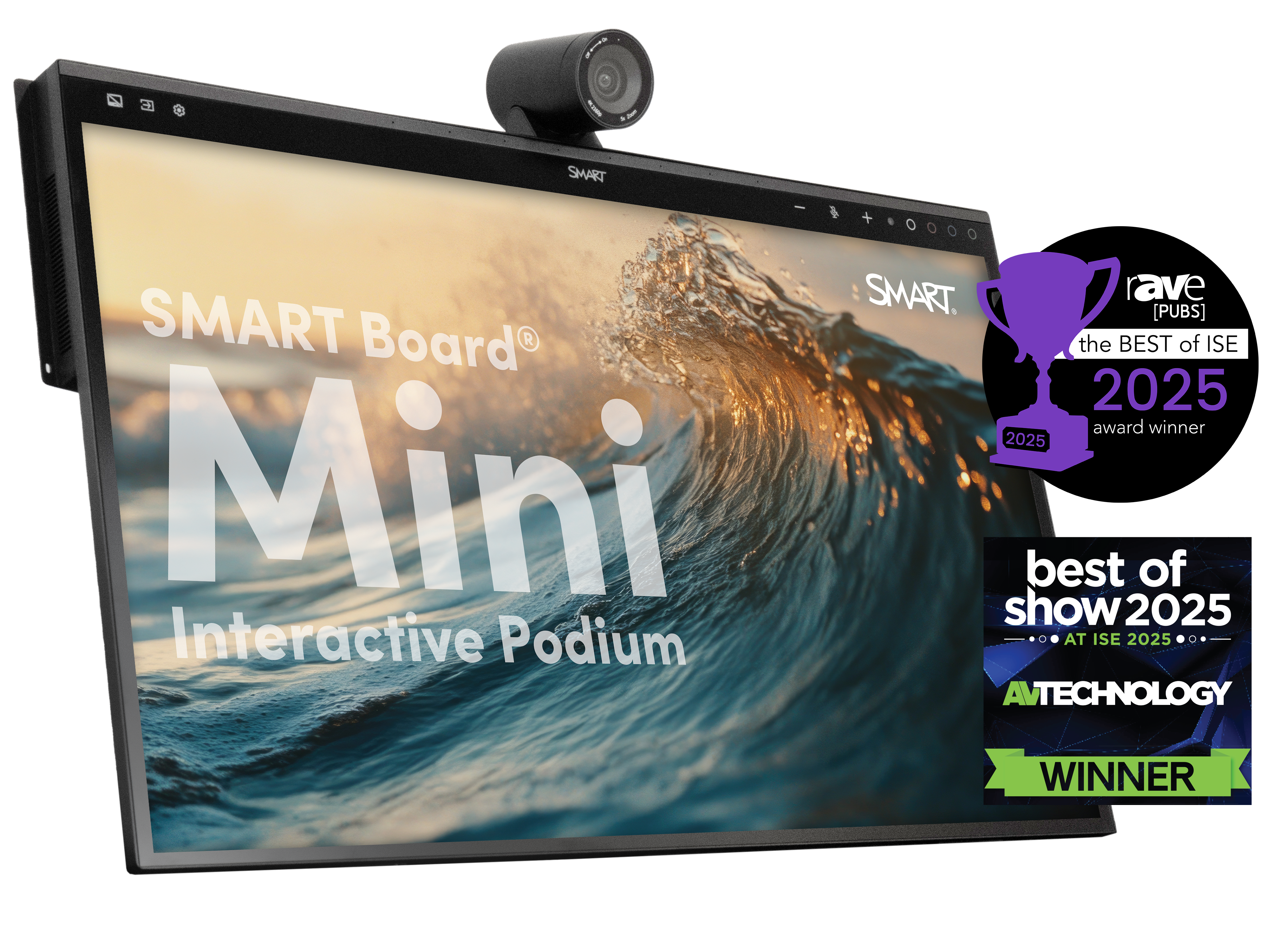 Graphic-ProductMarketing-Business-SMARTBoardMini-SideProductImage-BestOfShowISE2025-glb-2026Mar-v1