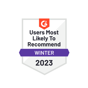 Seal of endorsement awarded for being the product users are most likely to recommend in Winter 2023.