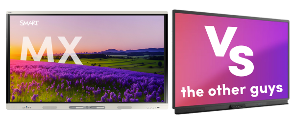 SMART Board MX vs a display with "the other guys" on the screen