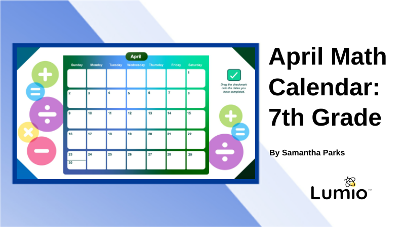 April Math Calendar 7th Grade