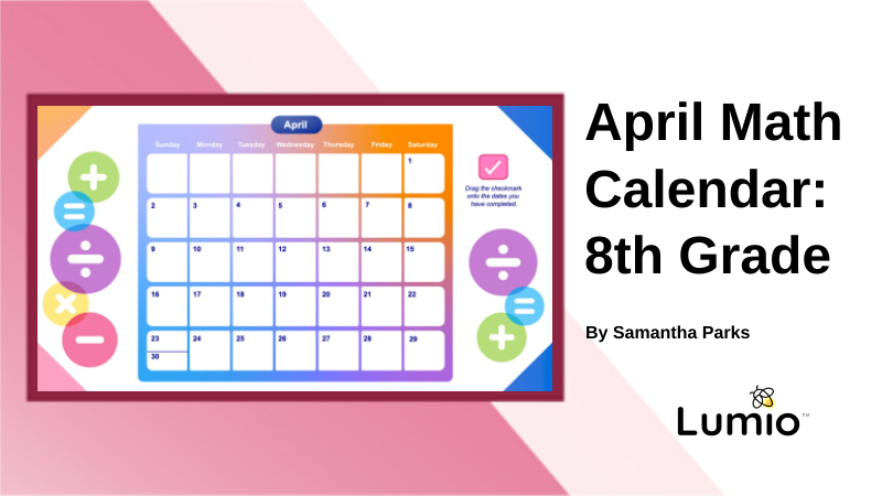 April Math Calendar 8th Grade