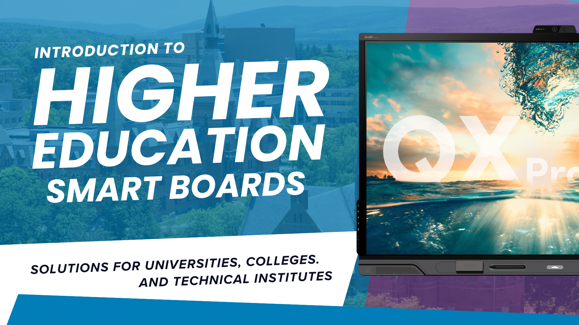Higher Education: Empower Learning and Collaboration Equip your institution with SMART interactive displays for a collaborative future. Transform lectures and study sessions with endless digital canvases, real-time annotations, and tools that integrate easily with existing platforms. Whether students are in-person or remote, foster engagement, collaboration, and success with technology designed to inspire learning.