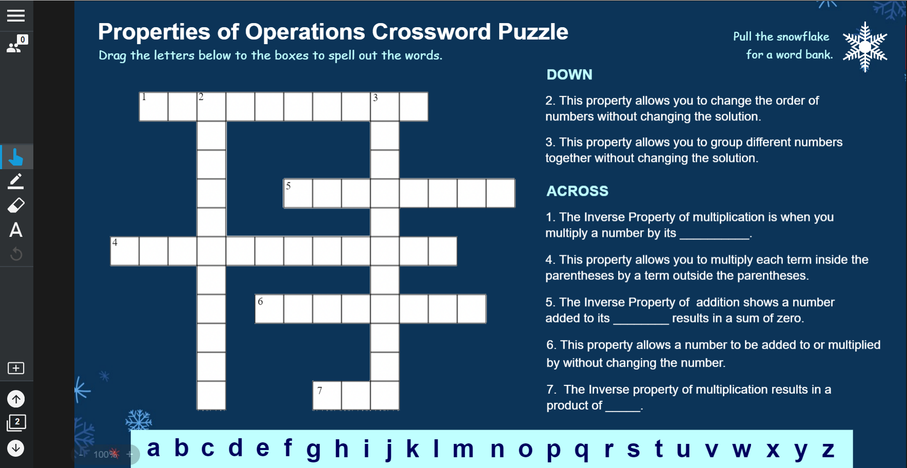 Properties of Operations Crossword